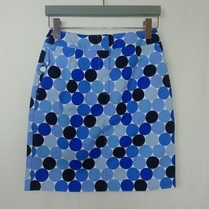 Talbots blue polkadot skirt
